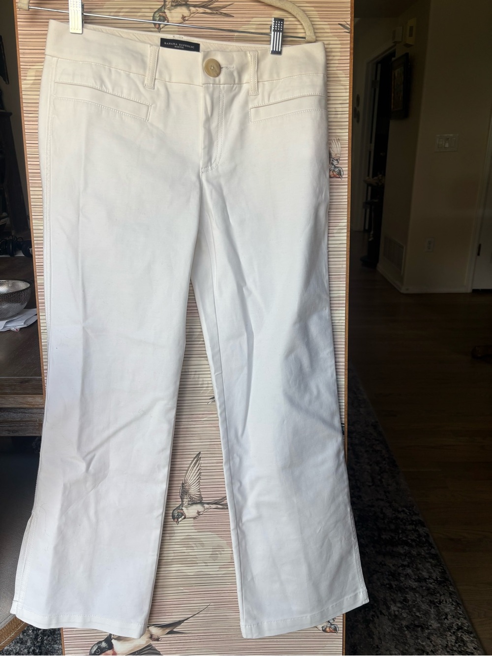 Banana Republic White Stretch Trousers-Martin 8 short